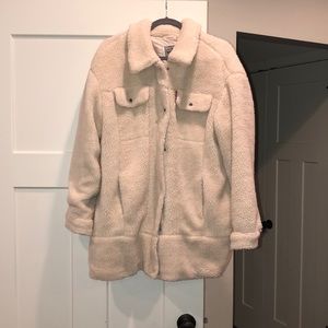 Levi zip sherpa coat